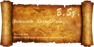 Bobcsok Szimóna névjegykártya